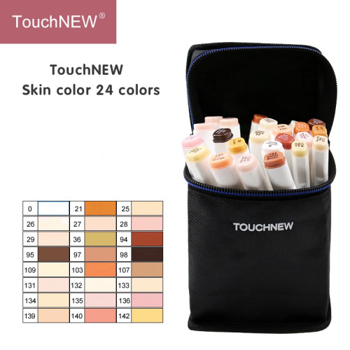  TOUCHNEW T6 24 couleur marqueur à alcool Ton de la peau  double pointe pour le coloriage dessins illustration