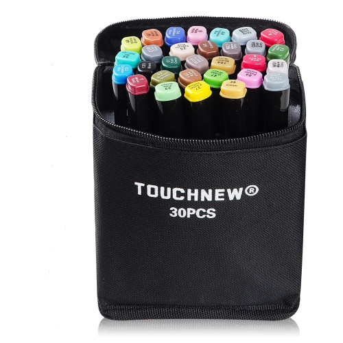 TOUCHNEW marqueurs à alcool 30 couleur double pointe (pinceau et pointe fine)