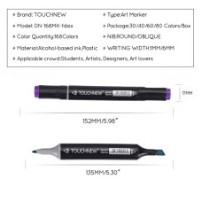 TOUCHNEW Markers d'alcool Marqueurs à dessin 168 Couleur pour enfants étudiants débutants