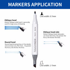 TOUCHNEW T7 168 couleur marqueur de croquis stylos marqueurs graphiques à base d'alcool