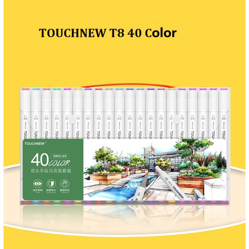 TOUCHNEW T8 40 couleurs marqueurs à dessin animés double pointe markers pour les enfants